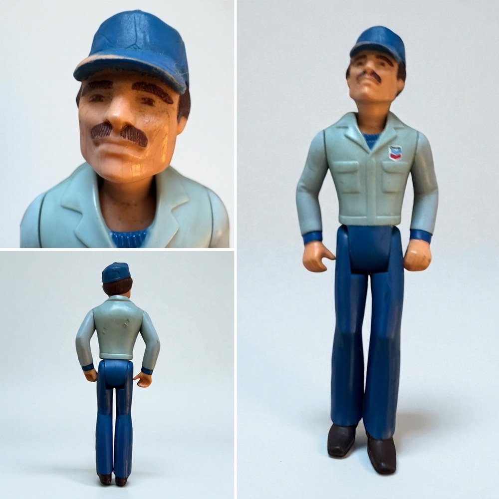 VTG 70s Tonka Toy El Chapo Chevron Gas Station Attendant Action Figure Toy 1978